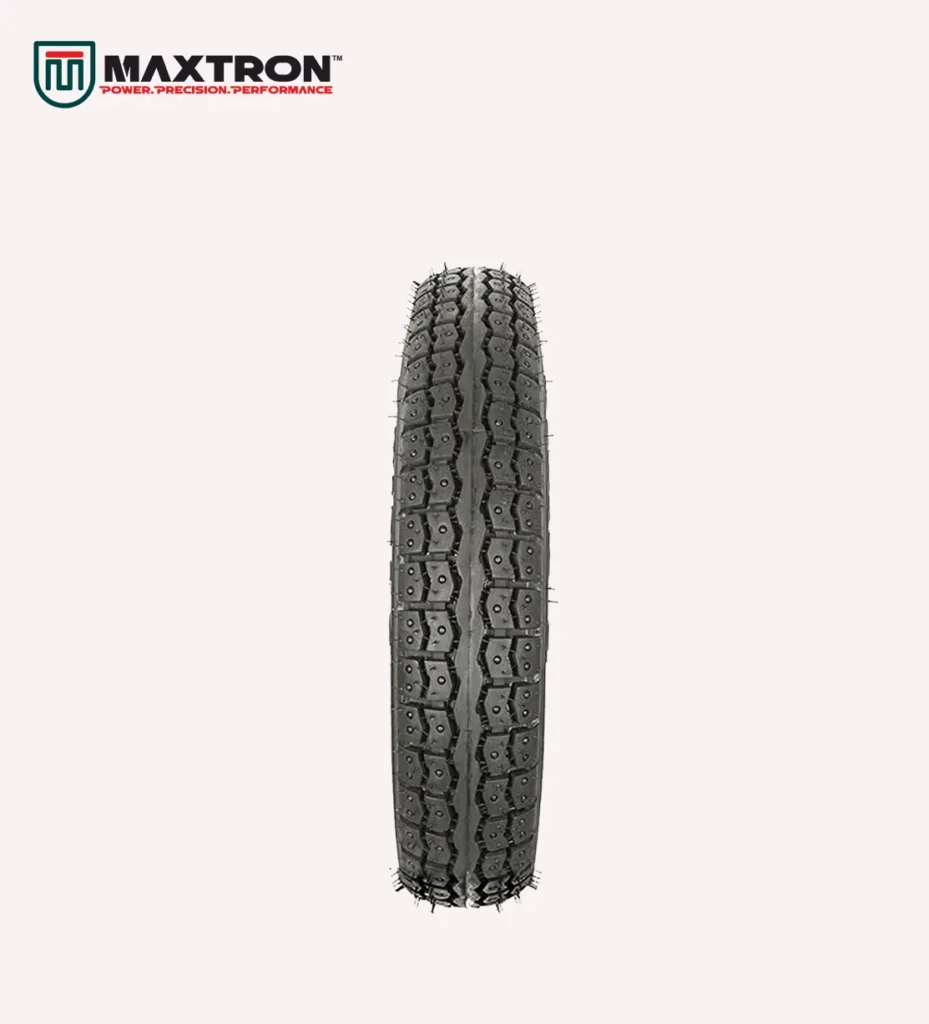 Maxtron S-101 scooter tyre with block tread pattern for superior grip, enhanced stability, smooth handling, and long-lasting road performance.