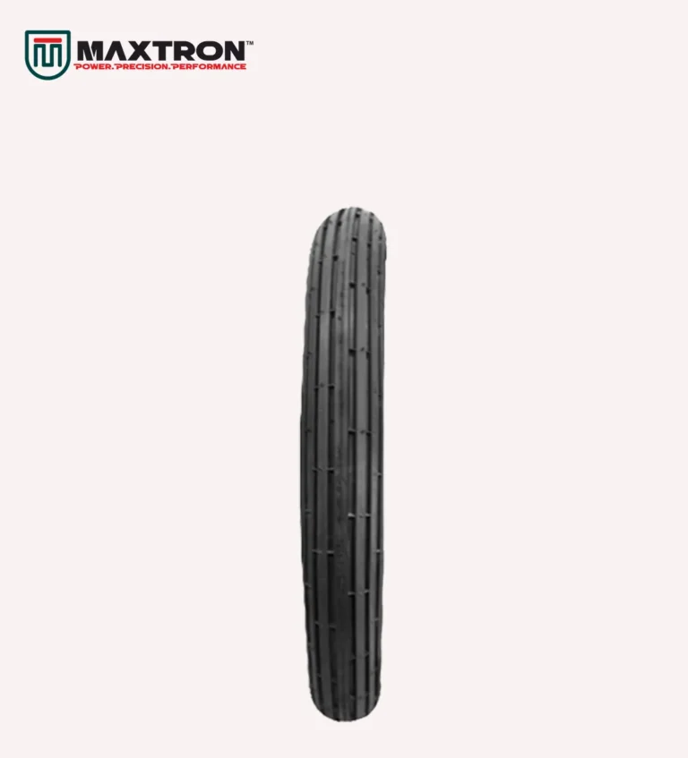 Maxtron M-103 motorcycle tyre with ribbed tread pattern for excellent road grip, directional stability, smooth handling, and long-lasting performance.