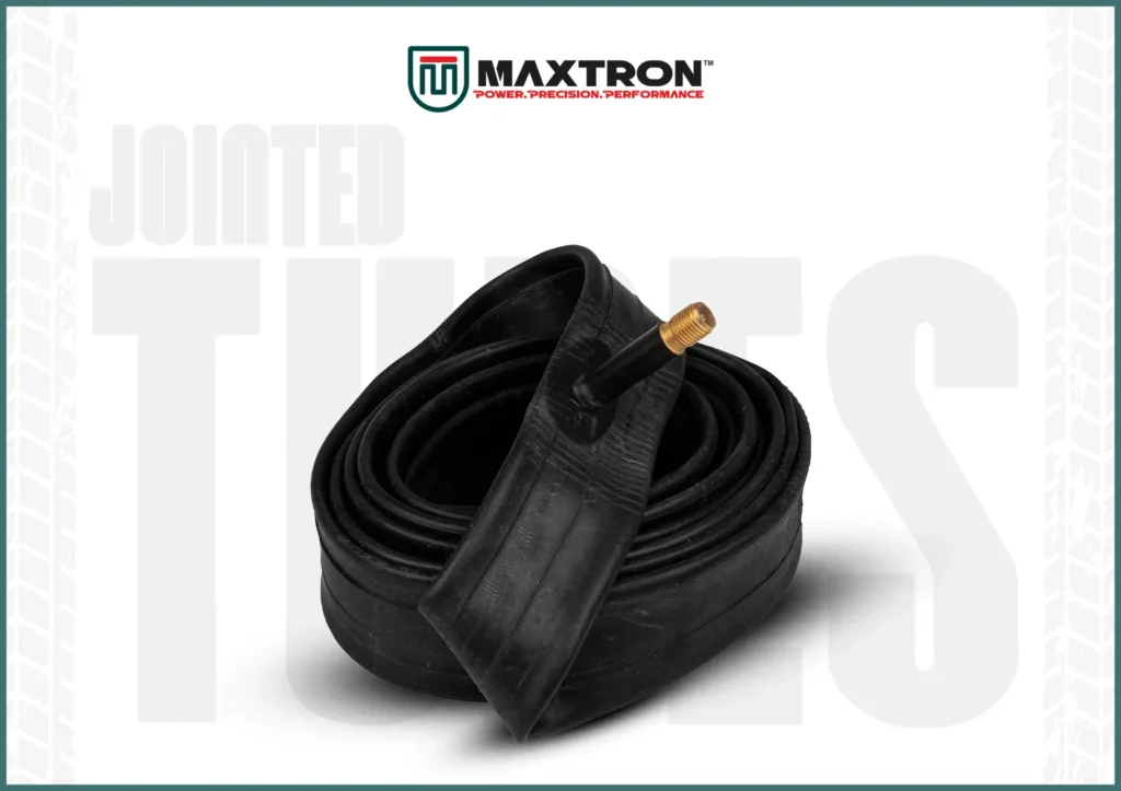 Maxtron jointed inner tube with valve stem, designed for superior durability, air retention, puncture resistance, and reliable tyre performance across multiple vehicle applications.