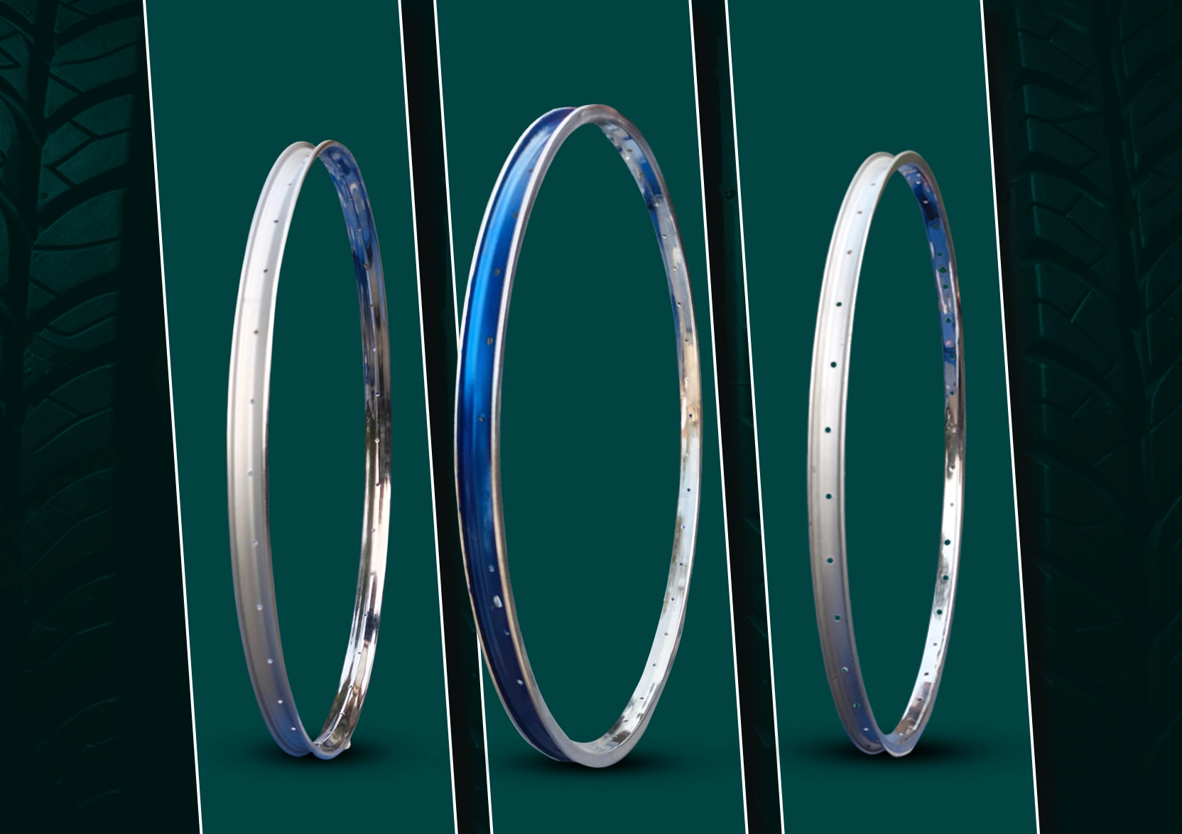 Premium bicycle rims in steel and alloy finishes designed for enhanced wheel strength, durability, stability, and long-lasting cycling performance.