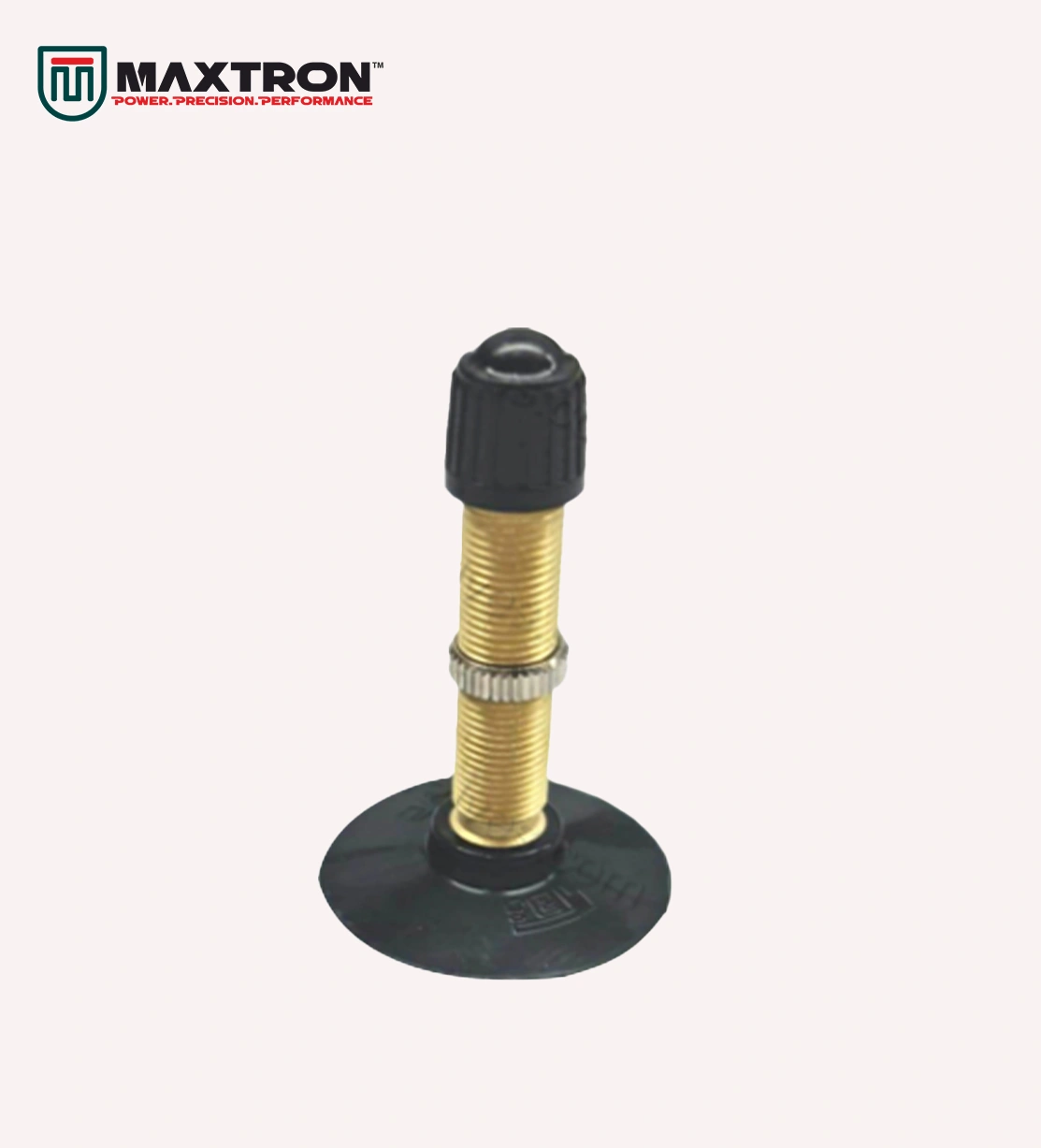 Maxtron American Valve 40 mm with brass threaded stem, lock ring, and protective cap designed for bicycle inner tubes and dependable tyre inflation.