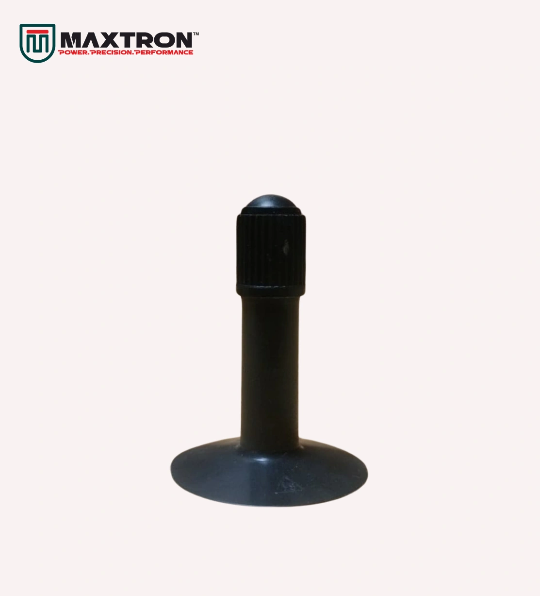 Maxtron fully rubberized bicycle tube valve with protective cap, engineered for enhanced durability, flexibility, and dependable air retention.