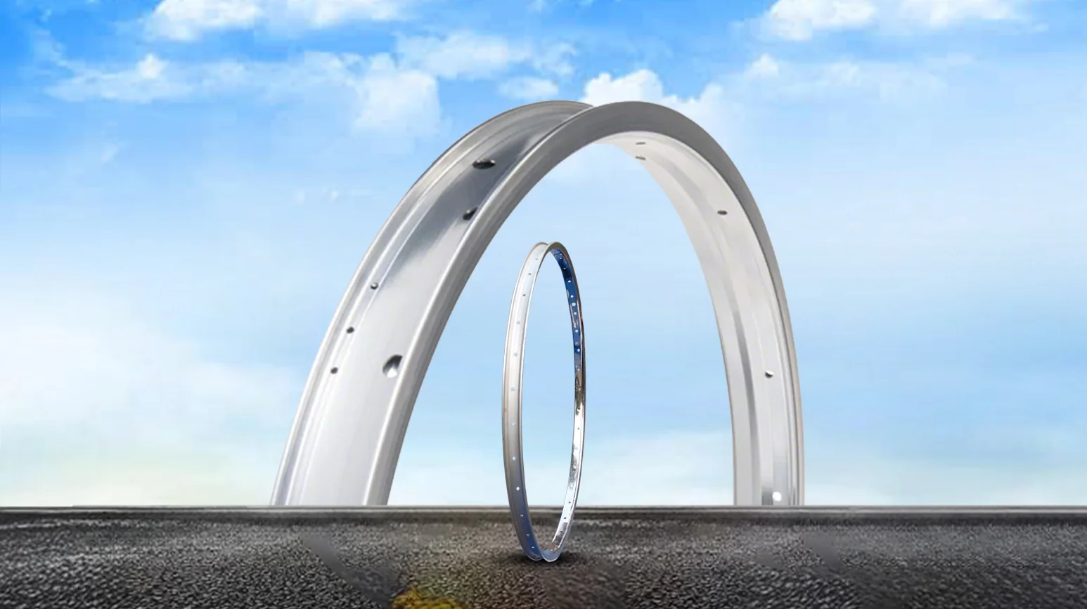 Maxtron bicycle wheel rims displayed in silver finish, featuring lightweight yet durable construction for road, commuter, mountain, and utility bicycle applications.