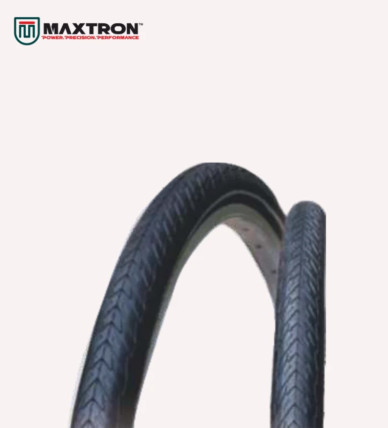 Maxtron A-129 bicycle city tyre featuring a directional herringbone tread pattern designed for excellent grip, efficient water dispersion, smooth handling, and long-lasting urban cycling performance.