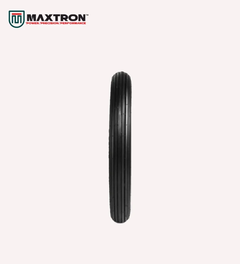 Maxtron M-109 motorcycle tyre with ribbed tread pattern for superior road grip, smooth handling, directional stability, and long-lasting durability.